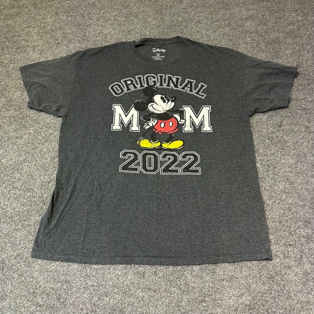 Disney T-Shirt Womens XL Charcoal Grey Original Mom 2022 Mickey Mouse Graphic